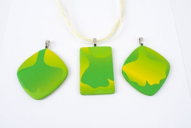 Zöld-sárga ginkgo biloba medálos nyaklánc