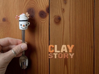 Karácsonyi hóemberes bögrés teáskanál Rendelésre