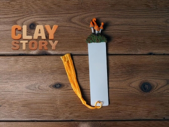 Narancssárga gombás könyvjelző